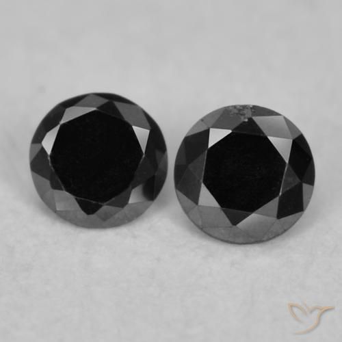 0.09ctw Natürlicher Schwarz Diamant, Runden, Lichtundurchlässig