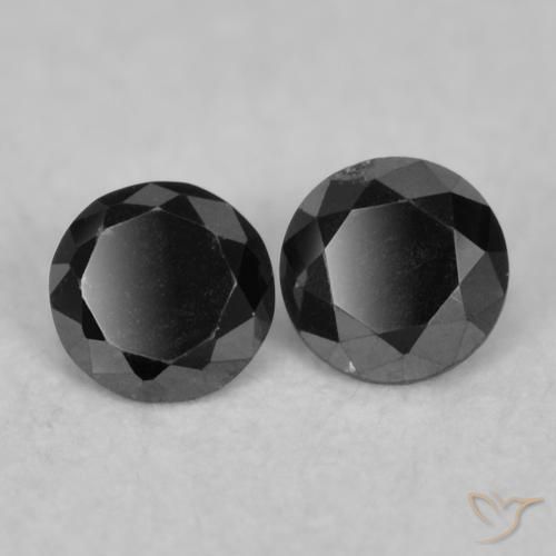 0.09 ct natürliche Schwarz Diamant-Edelsteine, Runden, Lichtundurchlässig