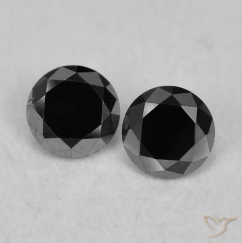 0.09ctw Natürlicher Schwarz Diamant, Runden, Lichtundurchlässig
