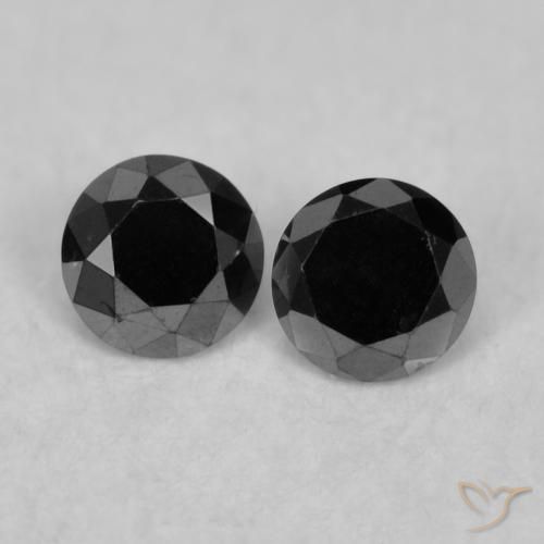 0.09ctw Natürlicher Schwarz Diamant, Runden, Lichtundurchlässig