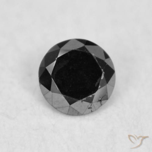 0.03ct Natürlicher Schwarz Diamant, Runden, Lichtundurchlässig