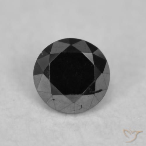 0.05ct Natürlicher Schwarz Diamant, Runden, Lichtundurchlässig