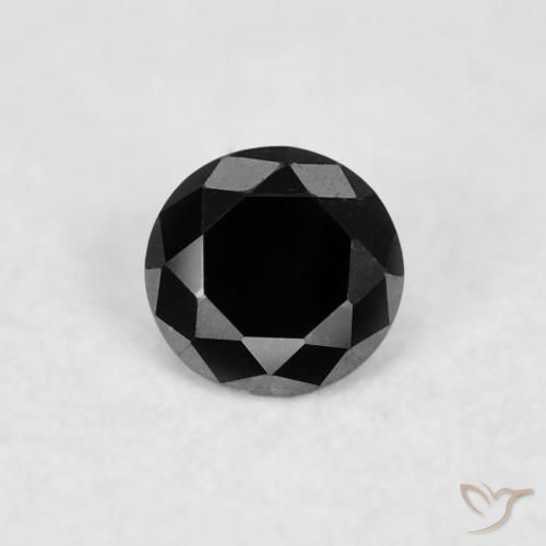 0.04ct Natürlicher Schwarz Diamant, Runden, Lichtundurchlässig, Photo A