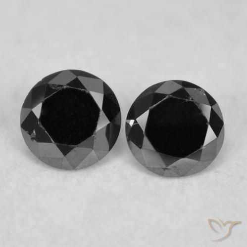 0.08ctw Natürlicher Schwarz Diamant, Runden, Lichtundurchlässig