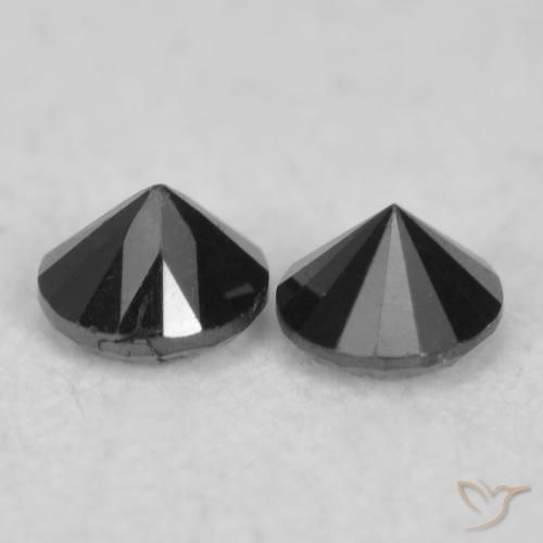 0.08 ct natürliche Schwarz Diamant-Edelsteine, Runden, Lichtundurchlässig