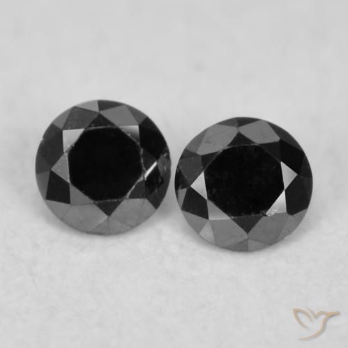 0.07ctw Natürlicher Schwarz Diamant, Runden, Lichtundurchlässig