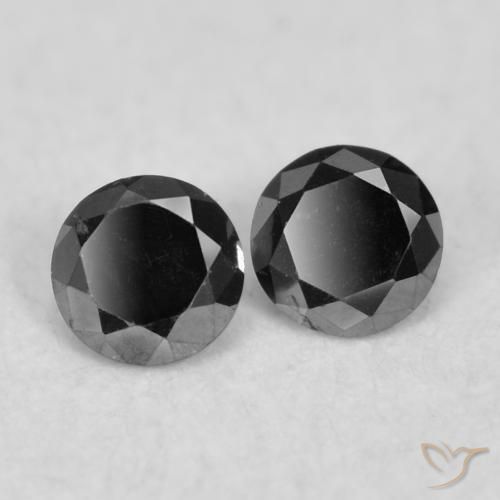 0.08 ct natürliche Schwarz Diamant-Edelsteine, Runden, Lichtundurchlässig