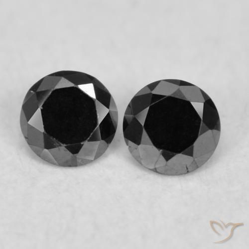 0.08ctw Natürlicher Schwarz Diamant, Runden, Lichtundurchlässig