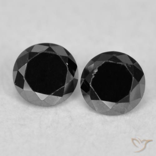 0.09ctw Natürlicher Schwarz Diamant, Runden, Lichtundurchlässig