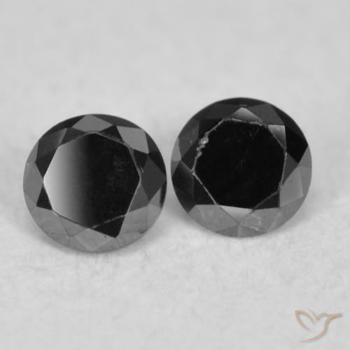 0.09 ct natürliche Schwarz Diamant-Edelsteine, Runden, Lichtundurchlässig
