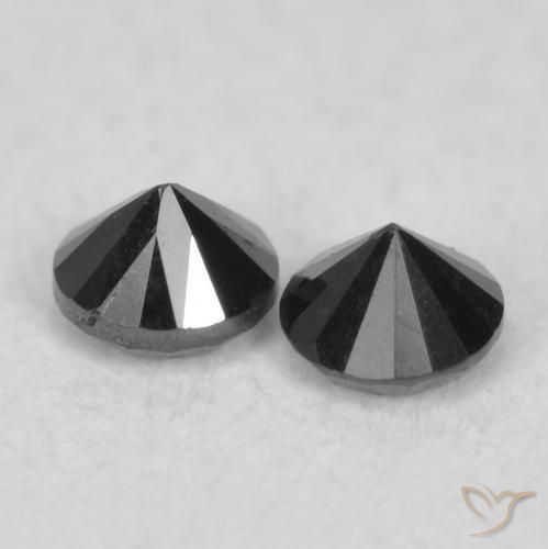 0.09 ct natürliche Schwarz Diamant-Edelsteine, Runden, Lichtundurchlässig