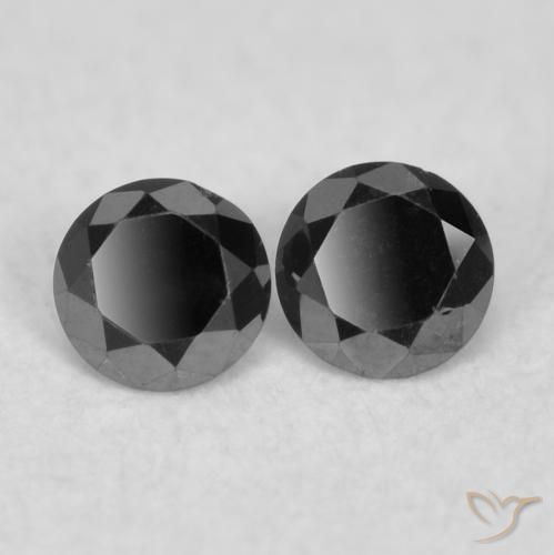 0.07ctw Natürlicher Schwarz Diamant, Runden, Lichtundurchlässig