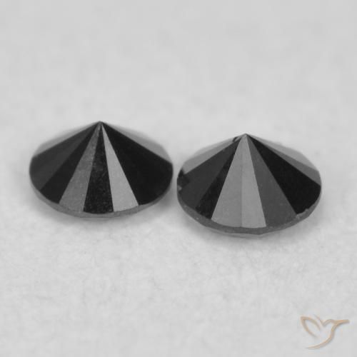 0.07 ct natürliche Schwarz Diamant-Edelsteine, Runden, Lichtundurchlässig