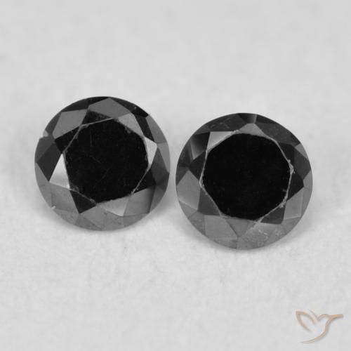 0.07ctw Natürlicher Schwarz Diamant, Runden, Lichtundurchlässig