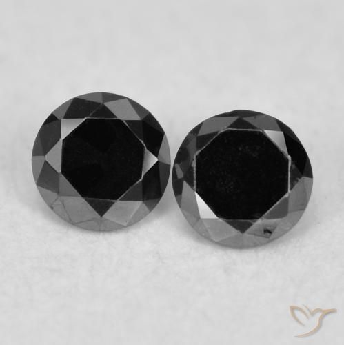 0.08ctw Natürlicher Schwarz Diamant, Runden, Lichtundurchlässig