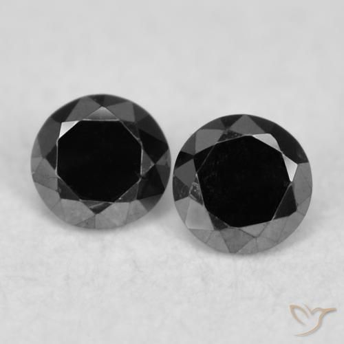 0.09ctw Natürlicher Schwarz Diamant, Runden, Lichtundurchlässig