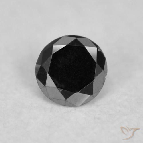0.02ct Natürlicher Schwarz Diamant, Runden, Lichtundurchlässig