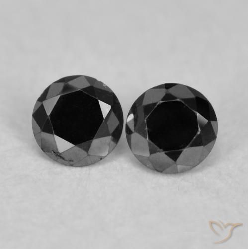 0.08ctw Natürlicher Schwarz Diamant, Runden, Lichtundurchlässig