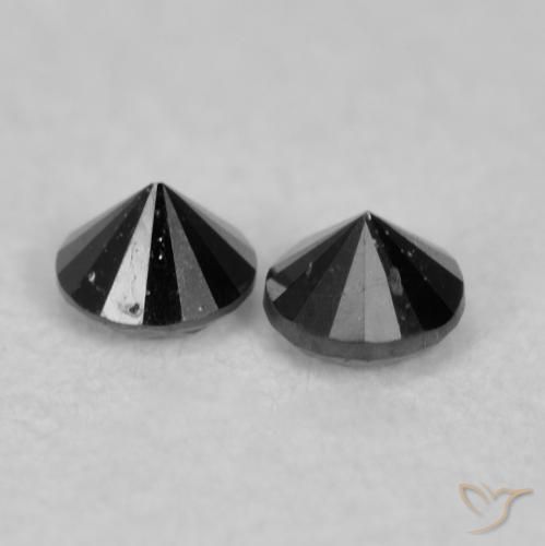 0.08 ct natürliche Schwarz Diamant-Edelsteine, Runden, Lichtundurchlässig