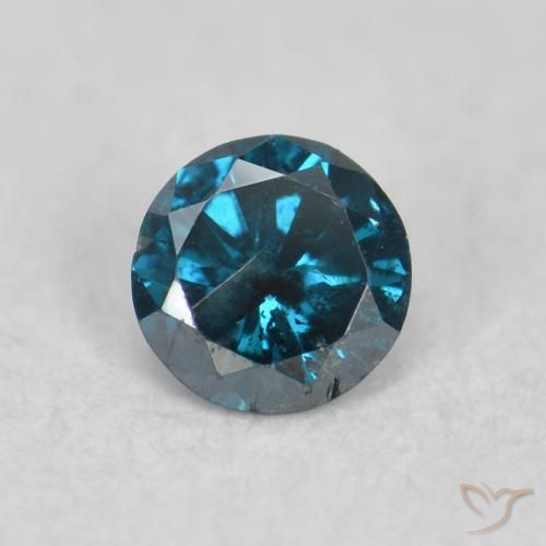 0.07ct Natürlicher Blau Diamant, Runden, SI, Photo A