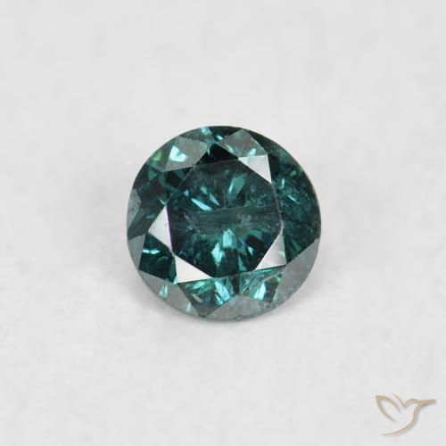 0.07ct Natürlicher Grün Diamant, Runden, SI, Photo A