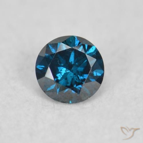 0.05ct Natürlicher Blau Diamant, Runden, VS, Photo A