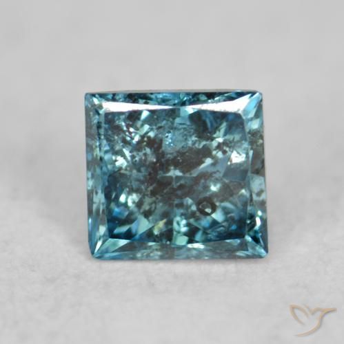 0.09ct Natürlicher Blau Diamant, Quadrat, SI
