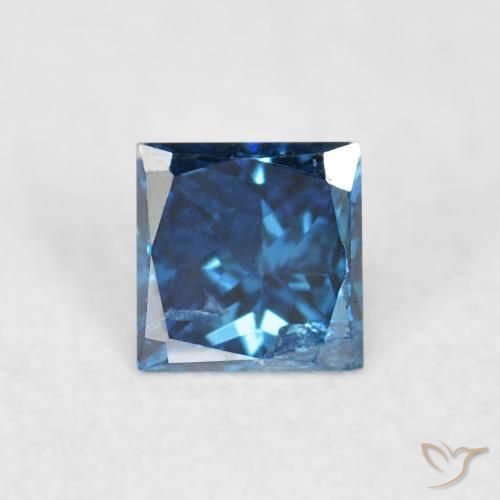 0.08ct Natürlicher Blau Diamant, Quadrat, VS-SI