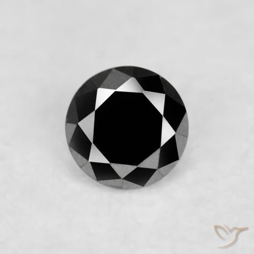 0.03ct Natürlicher Schwarz Diamant, Runden, Lichtundurchlässig, Photo A