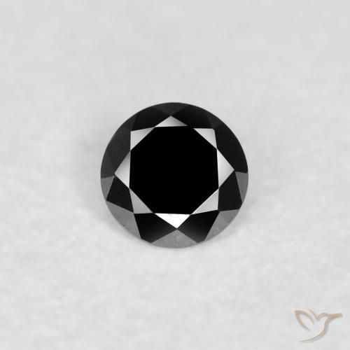 0.03ct Natürlicher Schwarz Diamant, Runden, Lichtundurchlässig