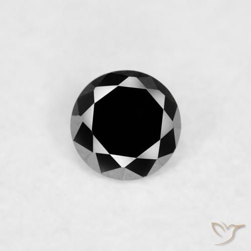0.03ct Natürlicher Schwarz Diamant, Runden, Lichtundurchlässig