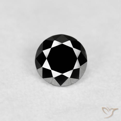 0.08ct Natürlicher Schwarz Diamant, Runden, Lichtundurchlässig