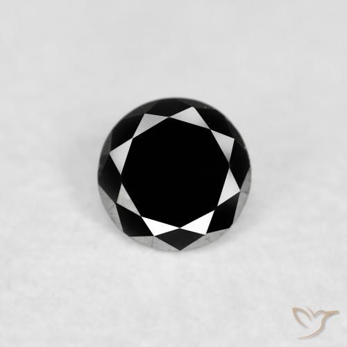 0.07ct Natürlicher Schwarz Diamant, Runden, Lichtundurchlässig