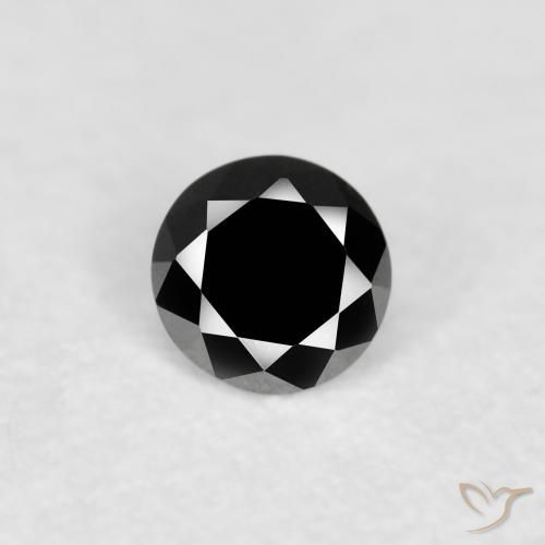 0.07ct Natürlicher Schwarz Diamant, Runden, Lichtundurchlässig
