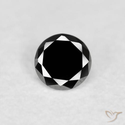 0.08ct Natürlicher Schwarz Diamant, Runden, Lichtundurchlässig