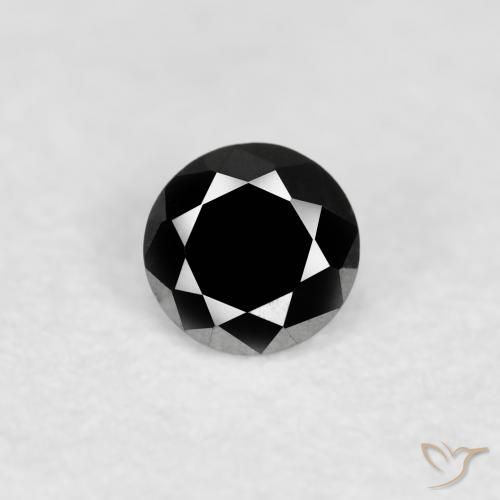0.09ct Natürlicher Schwarz Diamant, Runden, Lichtundurchlässig