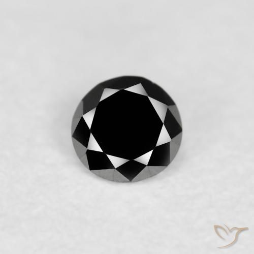 0.08ct Natürlicher Schwarz Diamant, Runden, Lichtundurchlässig, Photo A