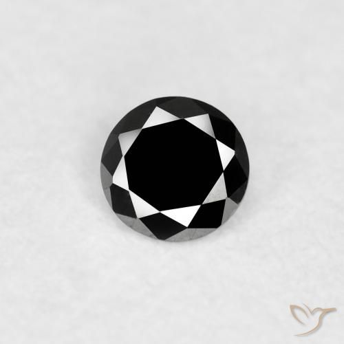 0.06ct Natürlicher Schwarz Diamant, Runden, Lichtundurchlässig