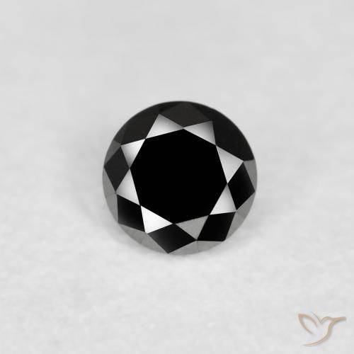 0.11ct Natürlicher Schwarz Diamant, Runden, Lichtundurchlässig