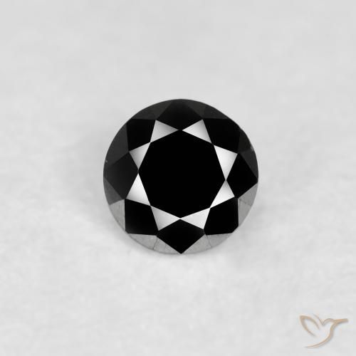 0.09ct Natürlicher Schwarz Diamant, Runden, Lichtundurchlässig