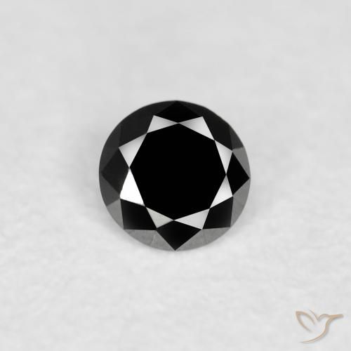 0.06ct Natürlicher Schwarz Diamant, Runden, Lichtundurchlässig, Photo A