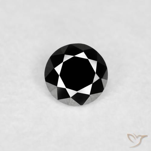 0.07ct Natürlicher Schwarz Diamant, Runden, Lichtundurchlässig