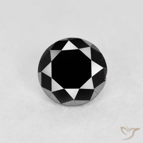 0.09ct Natürlicher Schwarz Diamant, Runden, Lichtundurchlässig