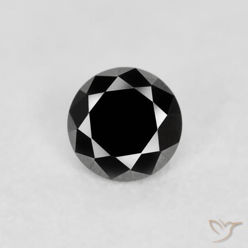 0.07ct Natürlicher Schwarz Diamant, Runden, Lichtundurchlässig