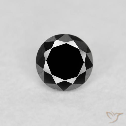 0.04ct Natürlicher Schwarz Diamant, Runden, Lichtundurchlässig