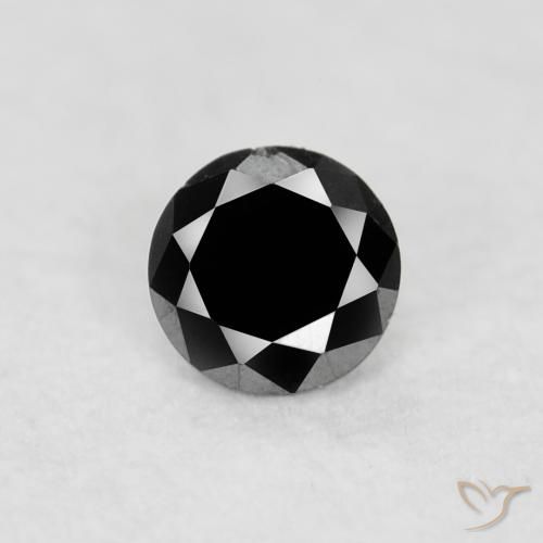 0.04ct Natürlicher Schwarz Diamant, Runden, Lichtundurchlässig, Photo A