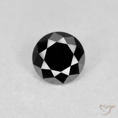 0.12ct Natürlicher Schwarz Diamant, Runden, Lichtundurchlässig, Photo A