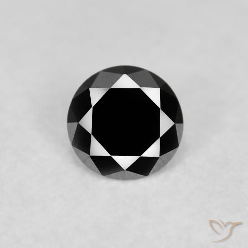 0.12ct Natürlicher Schwarz Diamant, Runden, Lichtundurchlässig