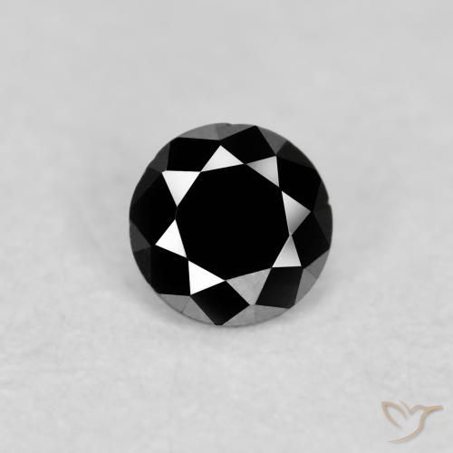 0.07ct Natürlicher Schwarz Diamant, Runden, Lichtundurchlässig