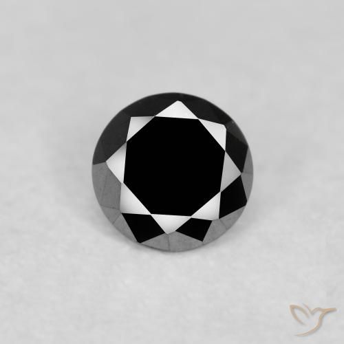 0.12ct Natürlicher Schwarz Diamant, Runden, Lichtundurchlässig